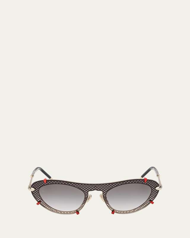 Miss Z Spiked Oval Acetate Sunglasses